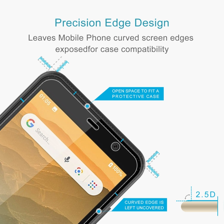 Curved tempered glass screen protector with open-edge design for case fit