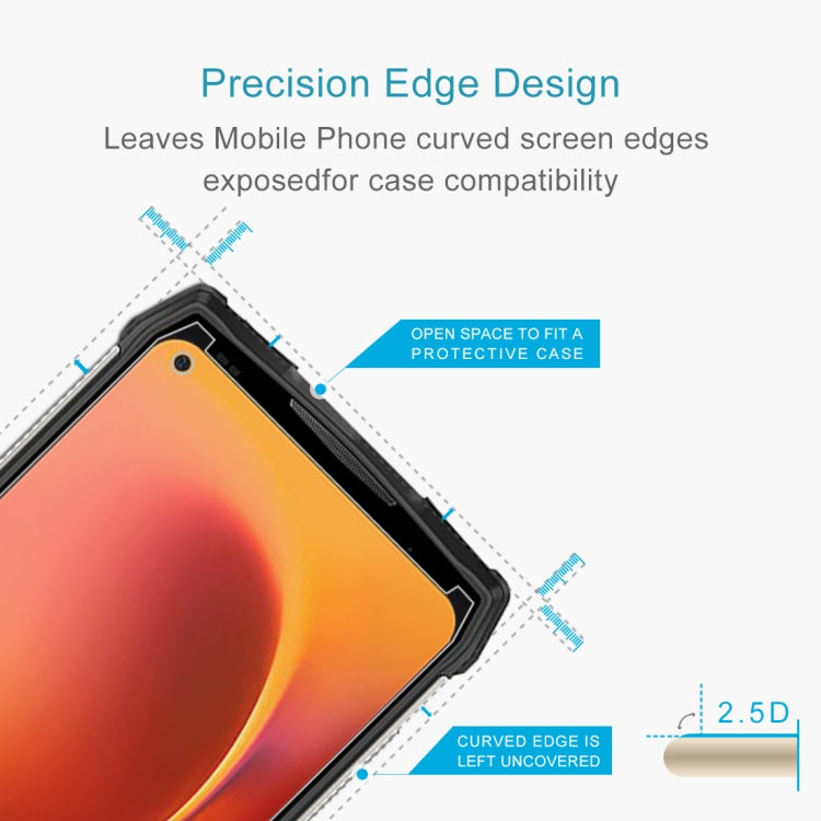 Tempered glass screen protector for curved edges; clear 2.5D film