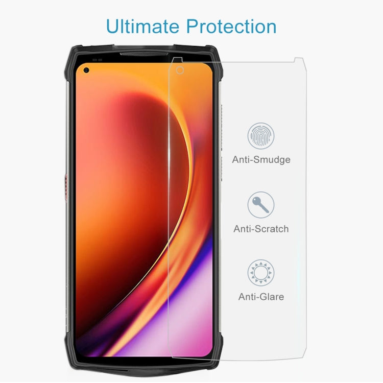Clear tempered glass screen protector with anti-smudge, anti-scratch, anti-glare icons