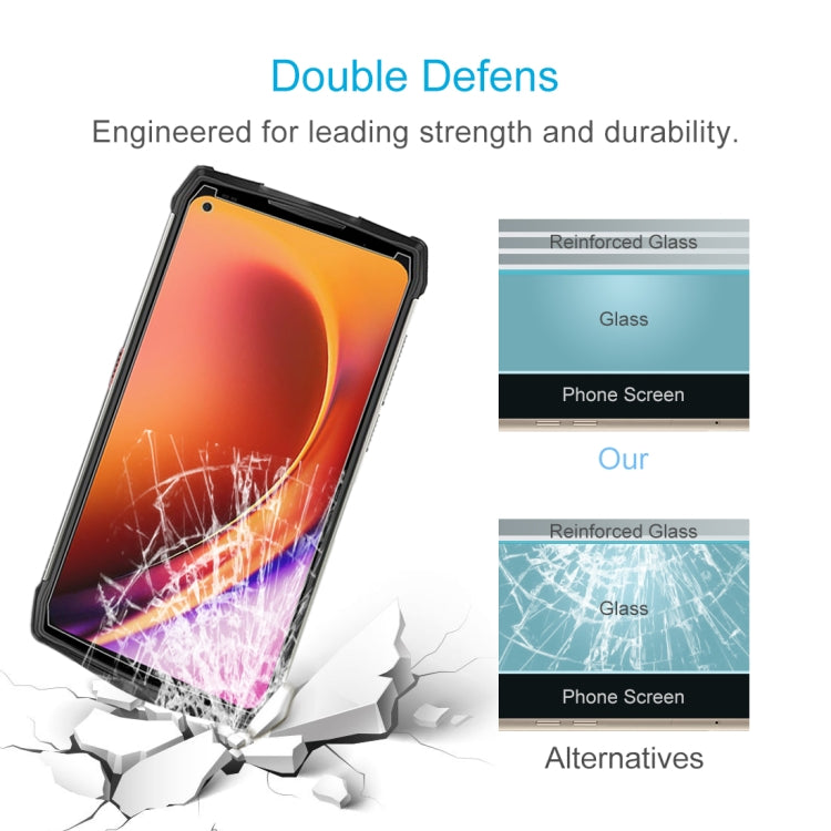 Reinforced tempered glass screen protector with impact protection shown