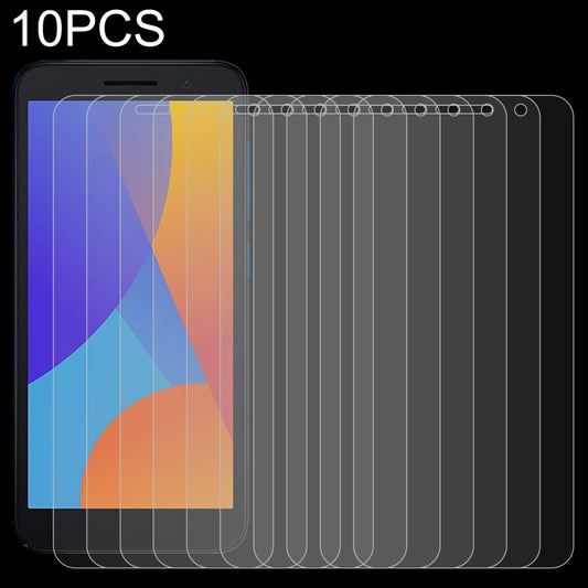 10-pack clear 2.5D tempered glass screen protectors for curved phone screens.