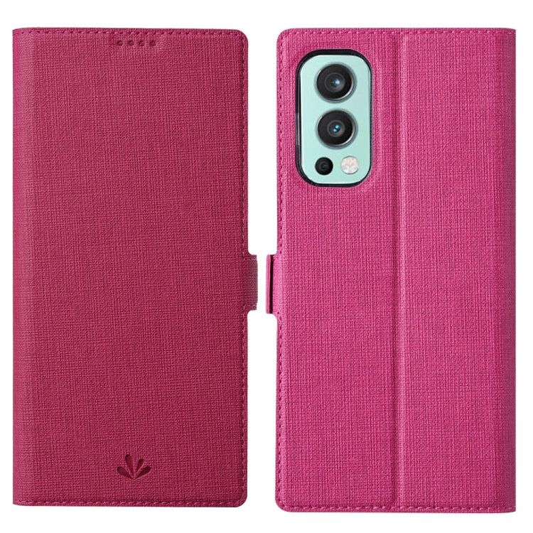 Magenta fabric folio phone case with magnetic flip and camera cutout