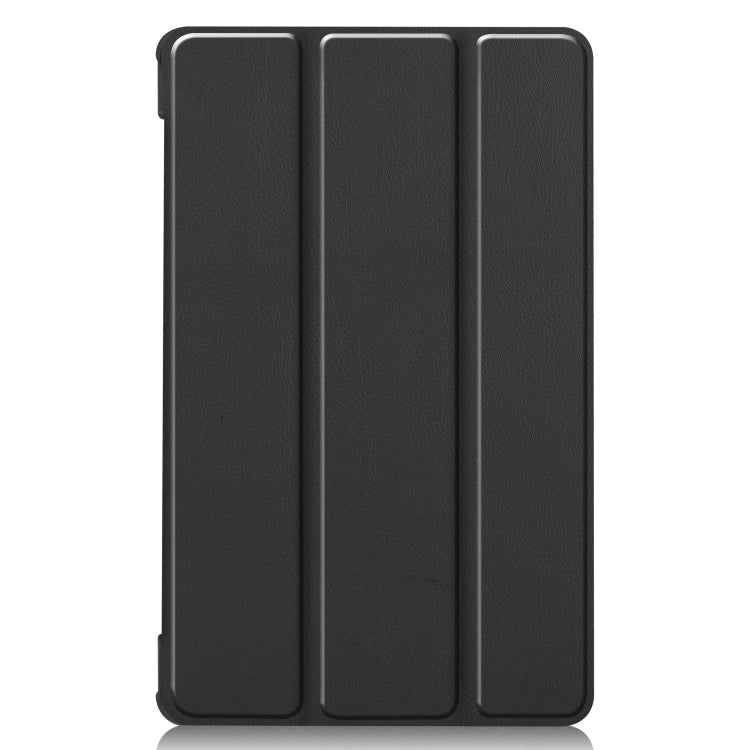 Black triple-fold leather tablet case with textured finish for Lenovo Tab M8 3rd Gen