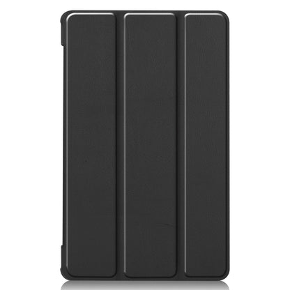 Black triple-fold leather tablet case with textured finish for Lenovo Tab M8 3rd Gen