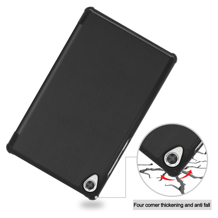 Black textured leather case with reinforced corners for Lenovo Tab M8 3rd Gen