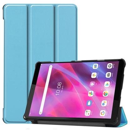 Sky blue horizontal flip leather case with three-fold stand for Lenovo Tab M8 3rd Gen