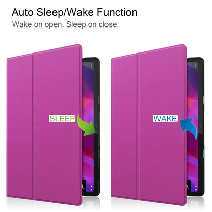 Purple PU leather flip case with auto sleep/wake for Lenovo Yoga Tab 11