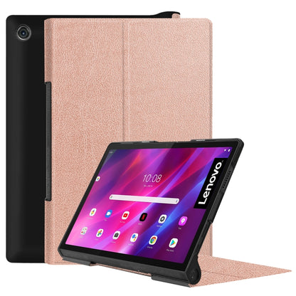 Rose gold PU leather flip case with kickstand for Lenovo Yoga Tab 11 tablet