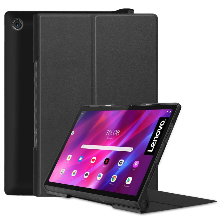 PU leather flip case with stand and holder for Lenovo Yoga Tab 11, dark gray