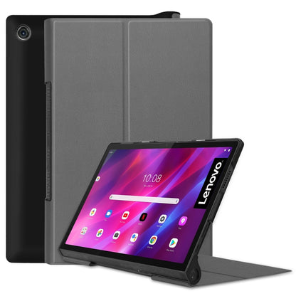 PU leather flip case with stand and holder for Lenovo Yoga Tab 11, slate gray