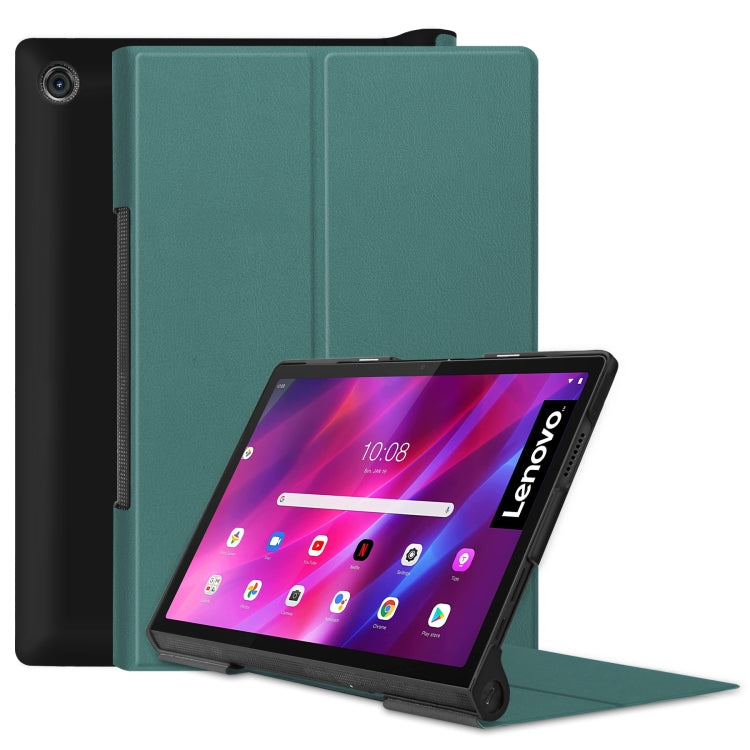 PU leather flip case with stand and holder for Lenovo Yoga Tab 11, teal green