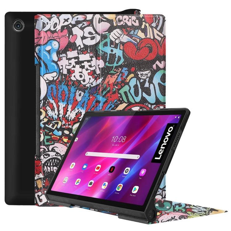 Graffiti PU leather tablet case with viewing stand and printed pattern, for Lenovo Yoga Tab 11