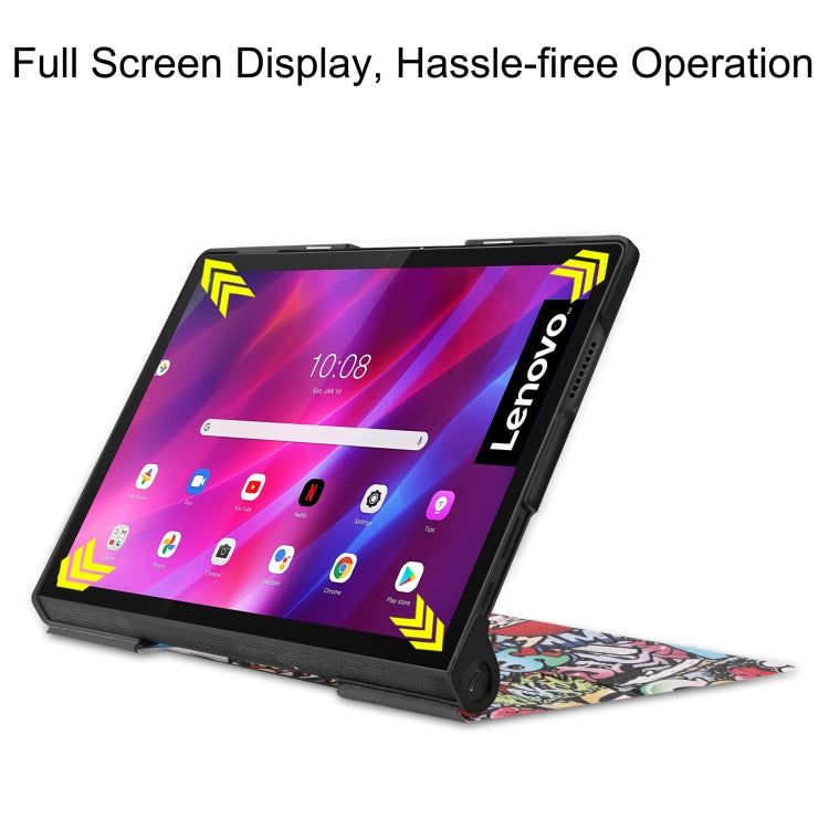 Graffiti PU leather tablet case with front stand and angled viewing position