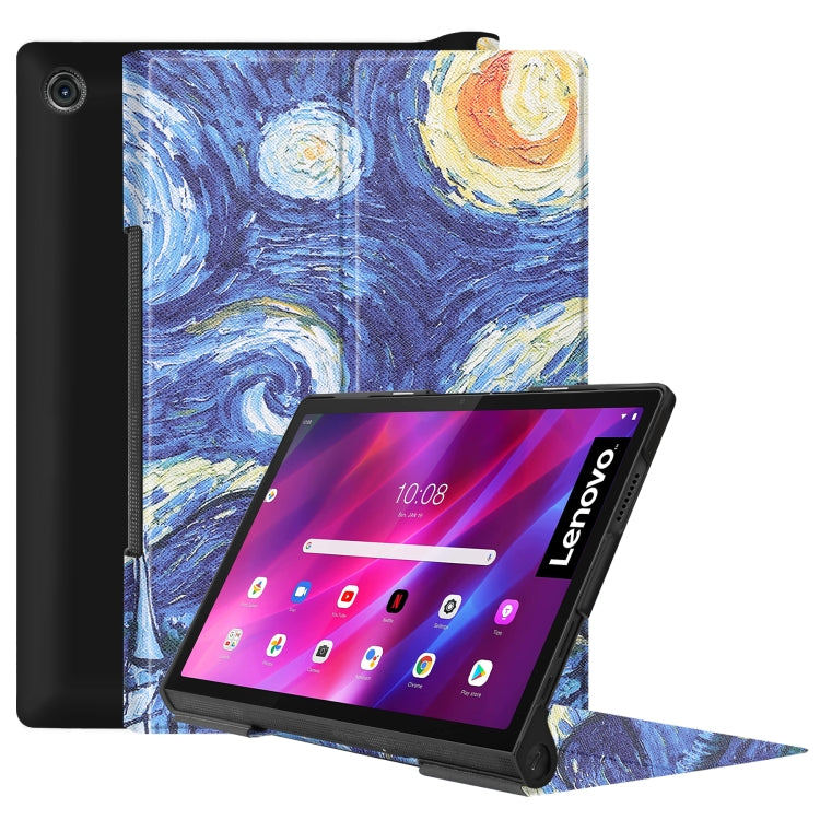 Starry sky PU leather tablet case with printed night-sky artwork and stand