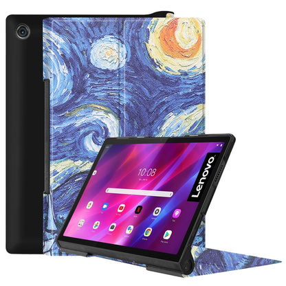 Starry sky PU leather tablet case with printed night-sky artwork and stand