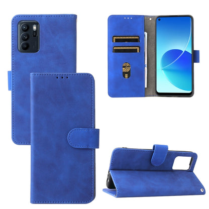 Blue PU leather flip phone case with magnetic buckle, wallet and card slots