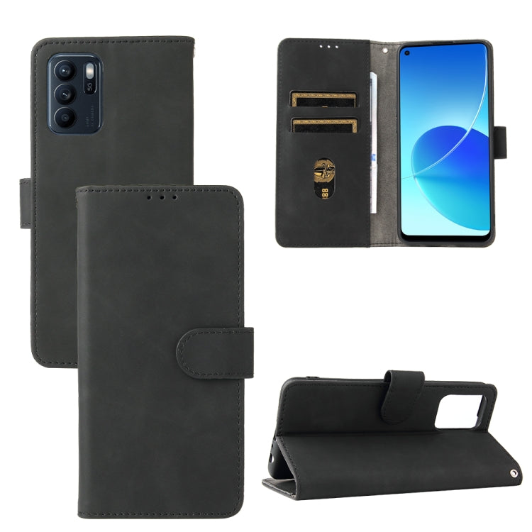 Magnetic PU leather flip wallet phone case with card slots, for OPPO Reno 6Z