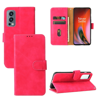 Rose red PU leather flip wallet phone case with magnetic closure and card slot pockets.