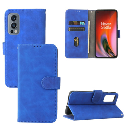 Blue PU leather flip wallet phone case with magnetic closure and card slot pockets.