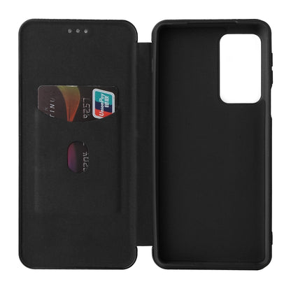 Black flip phone case with visible card holder panel and rear camera cutout