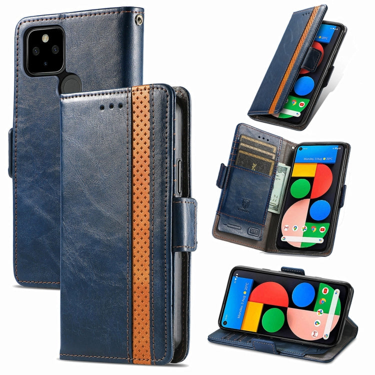 Blue PU leather flip phone wallet case with magnetic closure and card slots