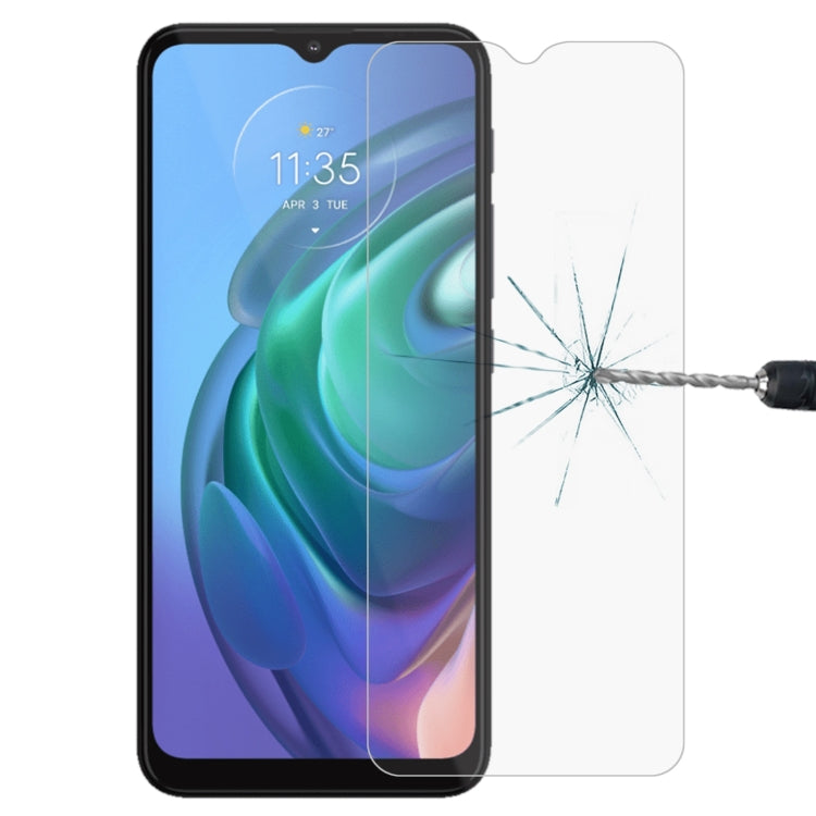 Tempered glass screen protector on smartphone front covering the display
