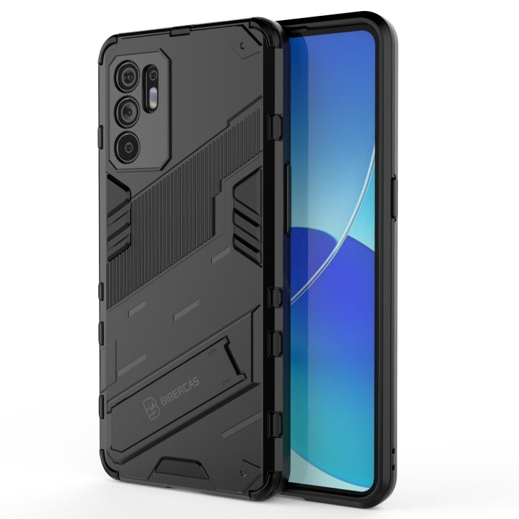 Black rugged phone case with TPU shockproof design and raised camera protection