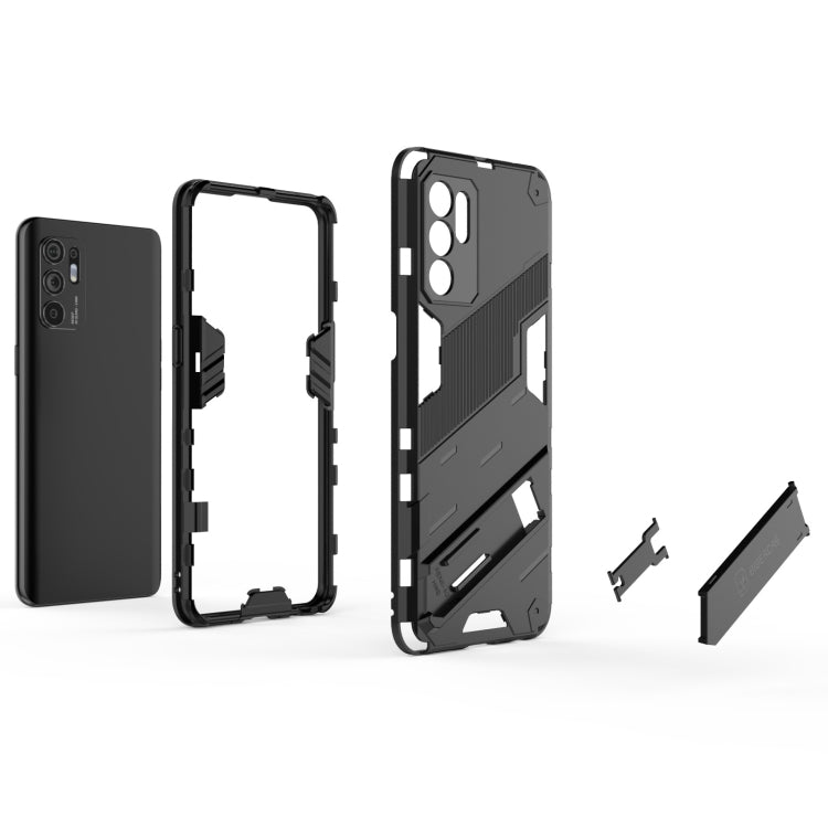 Black rugged phone case kit with back cover and side frame pieces