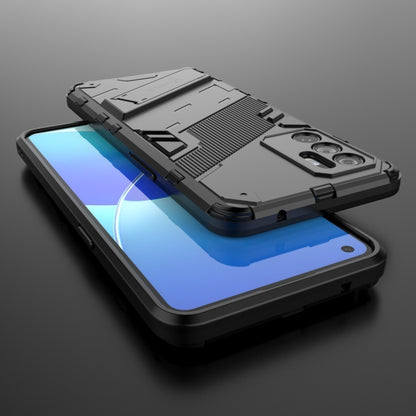 Black rugged phone case with raised edges and shockproof bumper protection