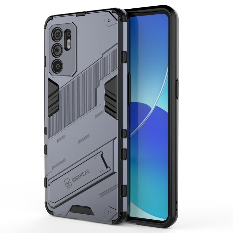 Grey armored phone case with shockproof TPU, textured grip, and camera cutouts.