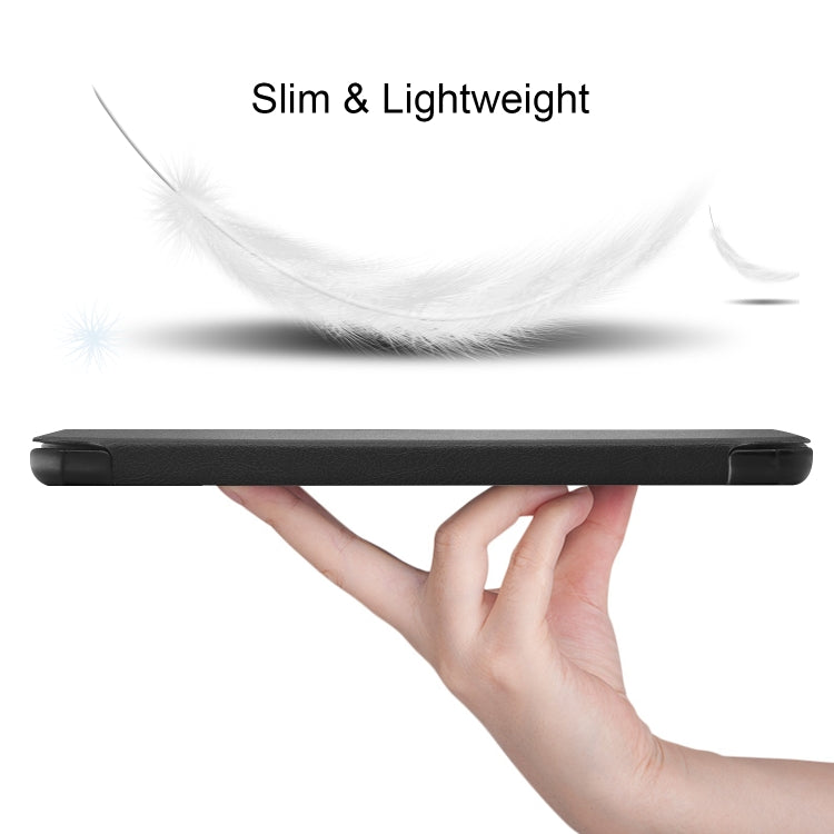 Slim black textured flip leather case profile with protective cover for Lenovo Tab M7 3rd Gen.