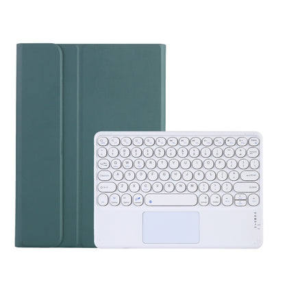 Teal Bluetooth keyboard case with fold cover and trackpad, white keyboard layout