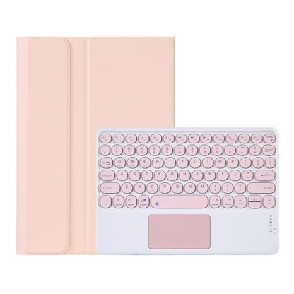 Blush pink Bluetooth keyboard case with fold cover and trackpad, keyboard and touchpad area