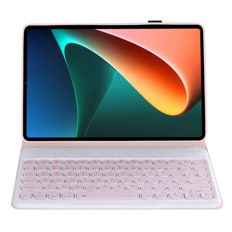 Opened keyboard case folio with stand and round keycaps for tablet