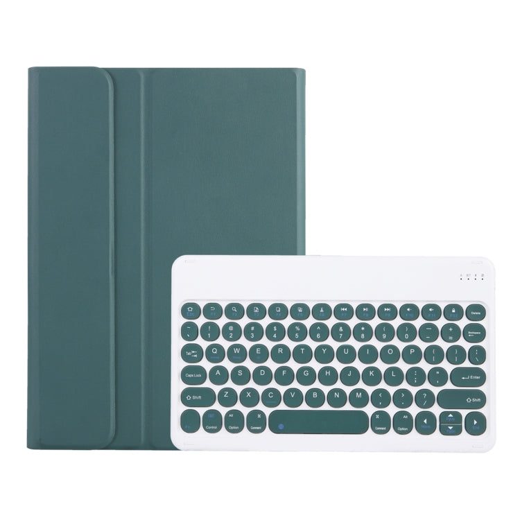 Teal leather-look keyboard case with matching cover and round keycaps