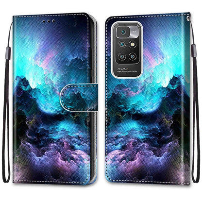 Galaxy cloud PU wallet flip case, magnetic clasp, with back camera cutout.