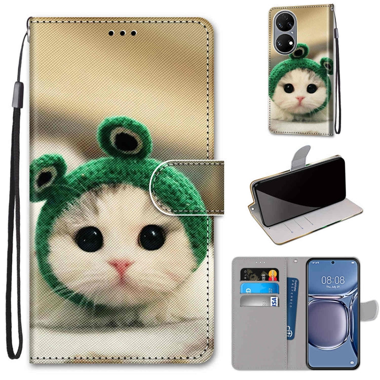 Flip PU leather phone case with wrist strap, card slots, and panda face design
