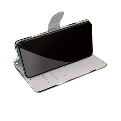 PU leather flip phone wallet case with card slots and foldover cover, magnetic closure