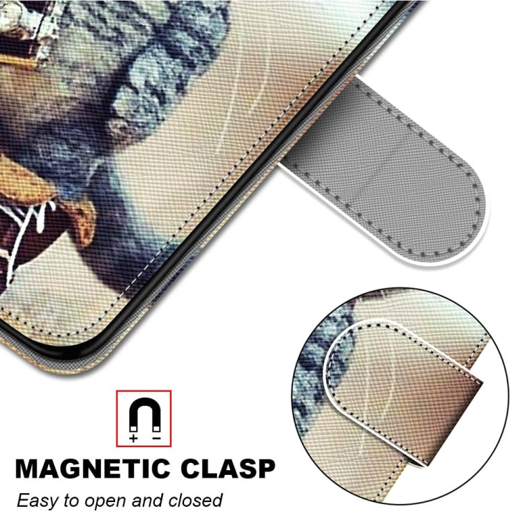 Magnetic clasp PU leather flip phone case with wrist strap, stitched edge detail