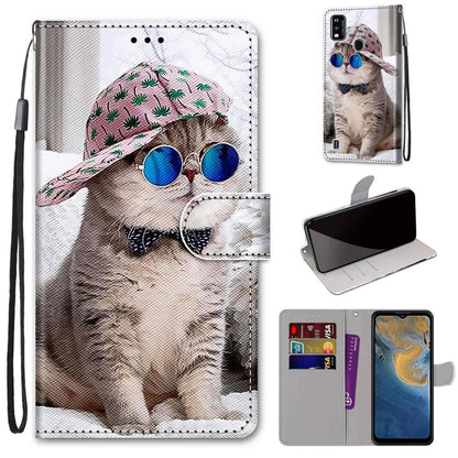 Mobile wallet case with cute dog portrait print, folio cover, card slots, wrist strap
