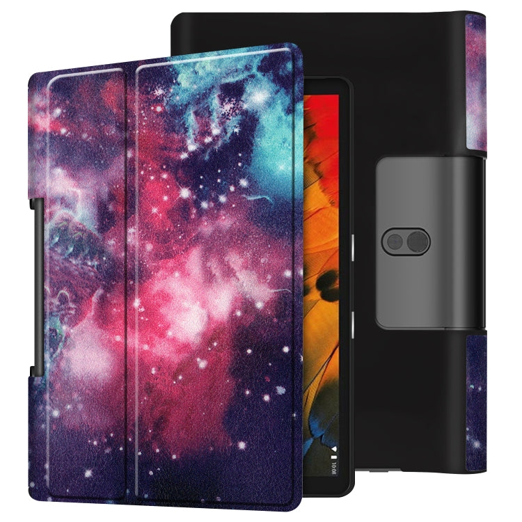 Galaxy nebula patterned folio leather case with front cover for Lenovo Yoga Smart Tab