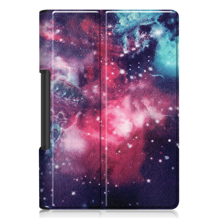 Galaxy nebula patterned folio leather case with two-fold cover for Lenovo Yoga Smart Tab