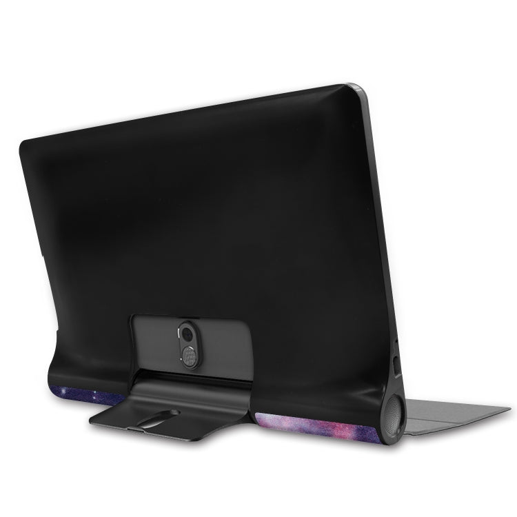 Folio stand case with galaxy nebula trim and tablet viewing angle support