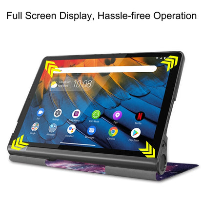Galaxy nebula folio stand case with tablet supported for landscape viewing