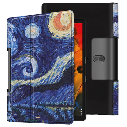 Starry sky patterned folio leather case with front cover for Lenovo Yoga Smart Tab