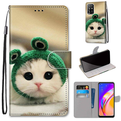 Flip PU leather wallet phone case with lanyard, card slots, and panda kitten print.