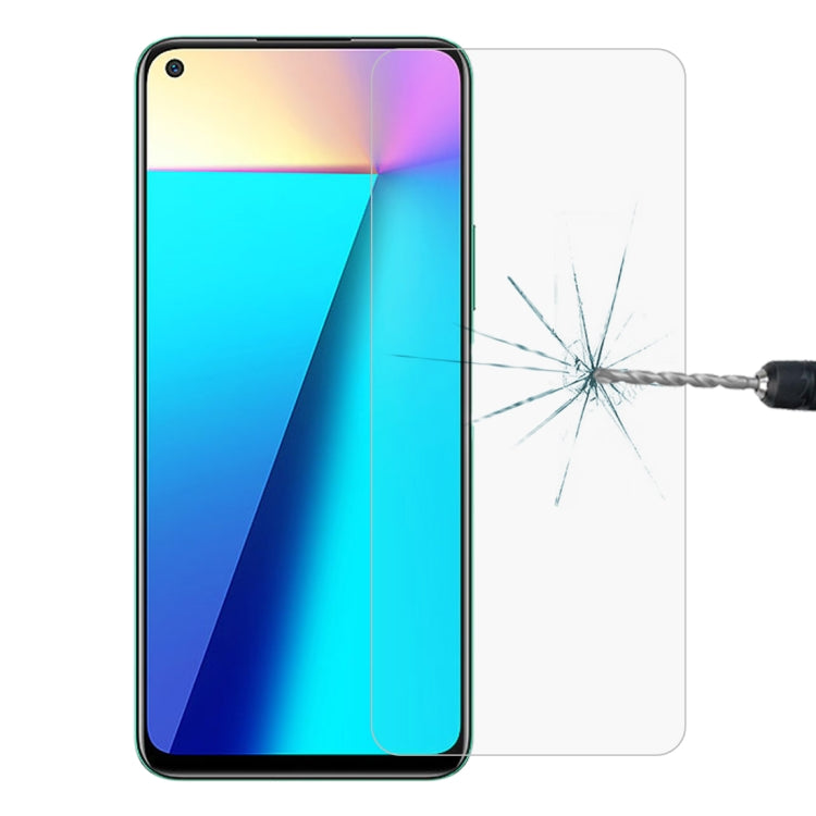9H tempered glass screen protector (2.5D) over phone screen; crack shown on glass