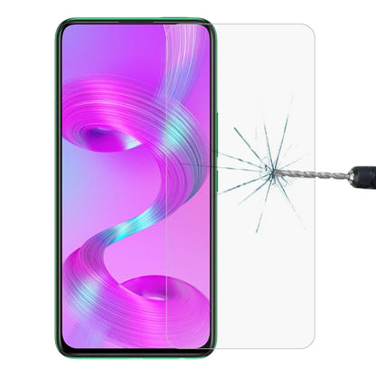 9H 2.5D tempered glass screen protector film on phone screen with purple display