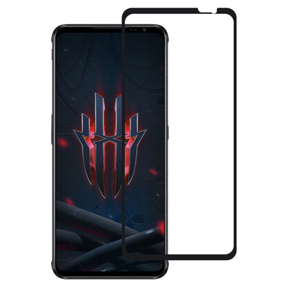 Tempered glass screen protector with full coverage for a dark smartphone display