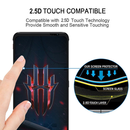 Tempered glass screen protector being applied by hand, with 2.5D touch layer inset